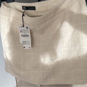 Zara Beige Textured Women's Skirt